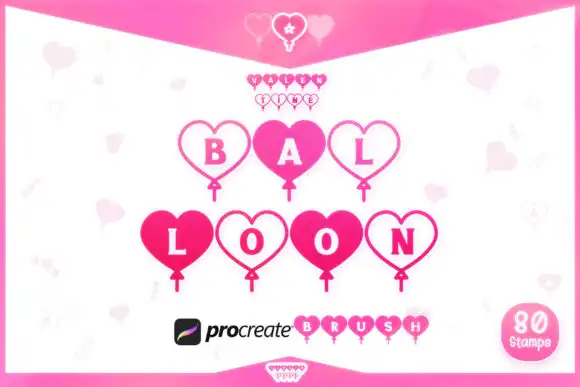 Procreate Brush Valentine Balloon Letter