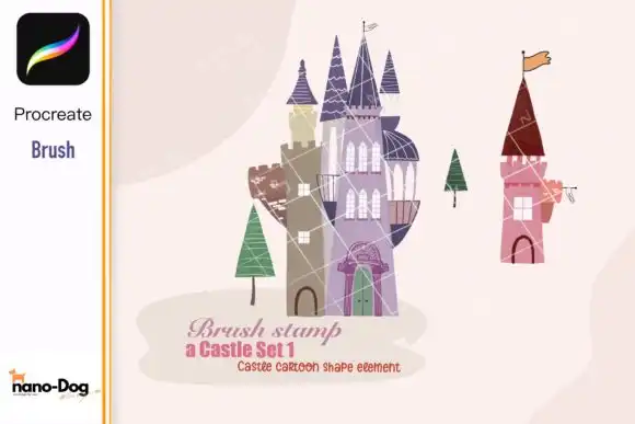 Procreate Castle Shape Brush Stamps