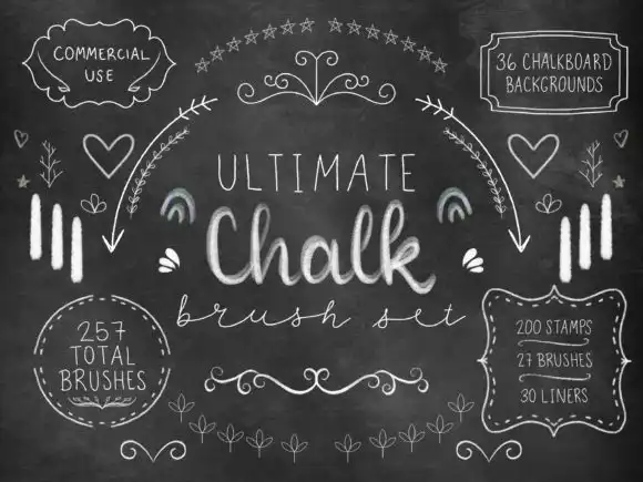 Procreate Chalk Brushes Stamps Paper Set