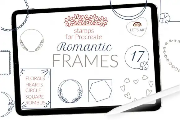 Procreate Frames Stamps, Decor Stamps