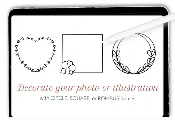 Procreate Frames Stamps, Decor Stamps 4 procreate frames stamps decor stamps graphics 7569626 3 580x397 35546