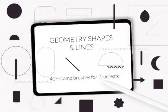 Procreate geometry shapes Stamp Brushes