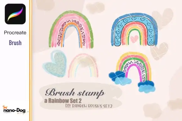 Procreate Rainbow Brush Stamps for DIY