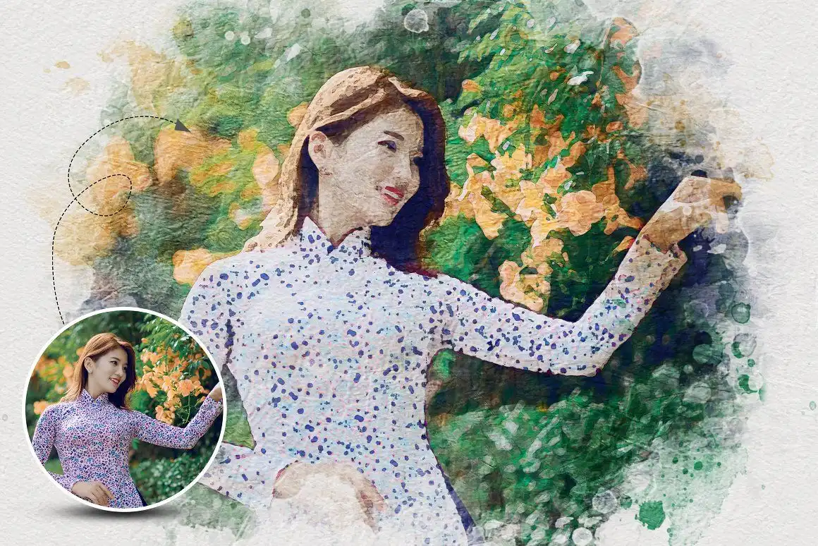 Realistic Watercolor Portrait Effect