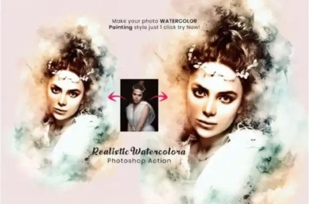 Realistic Watercolor PS Action