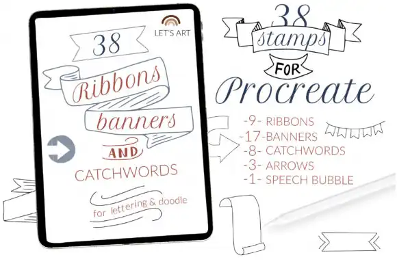 Ribbons, Banners, Catchwords Lettering