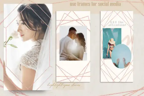 Rose Gold Polygonal Frames and Shapes 5 rose gold polygonal frames and shapes 1 35859