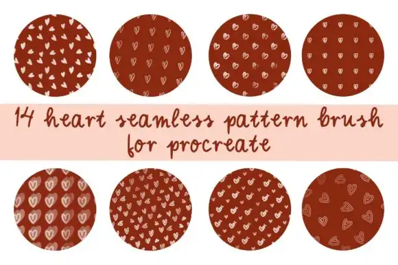 Seamless Pattern Heart Brush