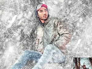 snow sketch effect photoshop action 43783