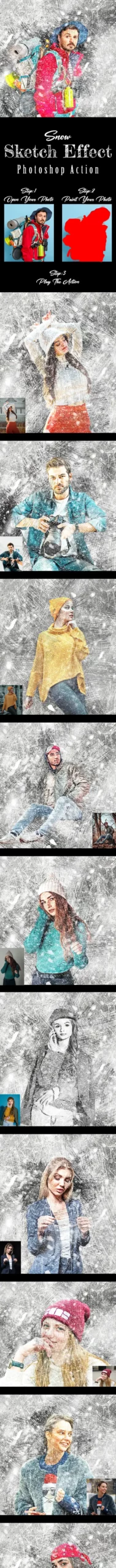 Snow Sketch Effect Photoshop Action