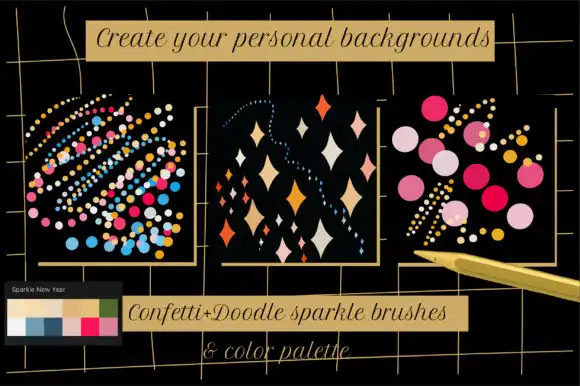 New year sparks fireworks brush