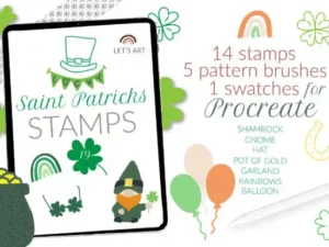 st patricks day procreate stamps graphics 24669553 1 1 580x386 35753
