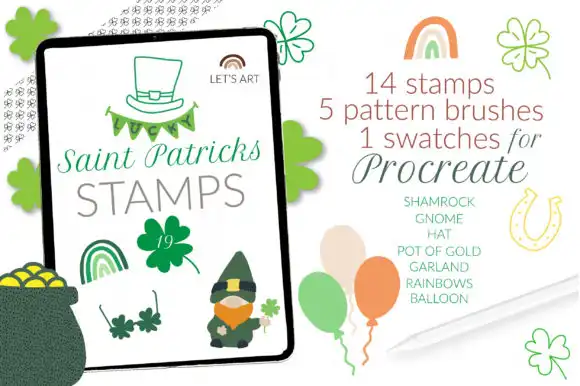 St Patricks Day Procreate Stamps