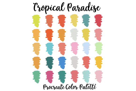 Procreate Bright Brushes and Palettes Bundle - 20 Packs 5 tropical paradise procreate palette graphics 4216410 1 1 580x387 39628