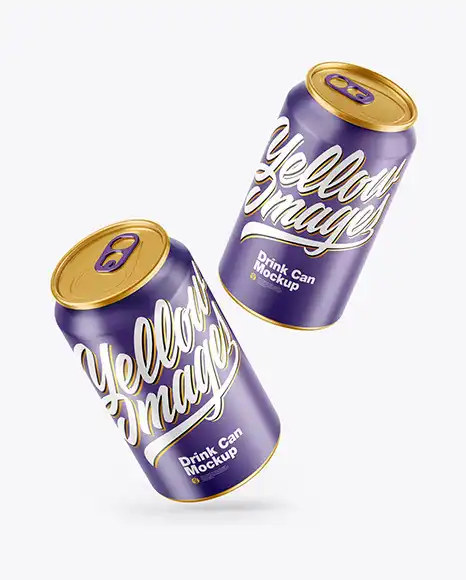 Two Metallic Drink Cans w-Glossy Finish Mockup 7 two metallic drink cans w glossy finish mockup2 16978