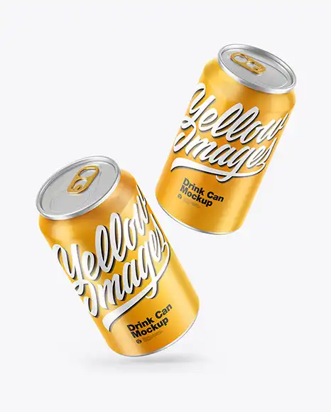 Two Metallic Drink Cans w-Glossy Finish Mockup 6 two metallic drink cans w glossy finish mockup3 16979