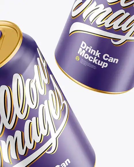 Two Metallic Drink Cans w-Glossy Finish Mockup 3 two metallic drink cans w glossy finish mockup6 16982