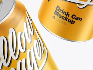 two metallic drink cans w glossy finish mockup7 16983