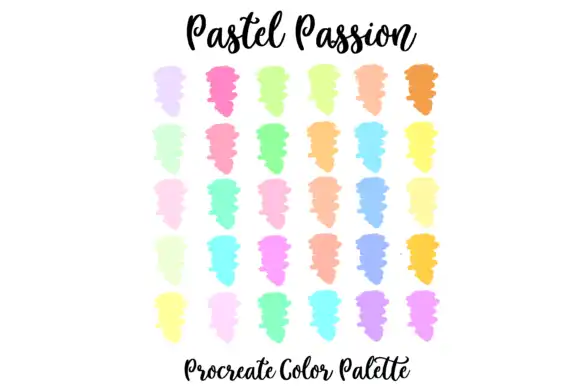 Procreate Bright Brushes and Palettes Bundle - 20 Packs 3 unique pastel procreate color palette graphics 4216170 1 1 580x387 36895