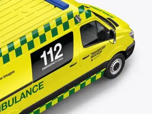 van ambulance mockup half side view (high angle shot)2 32439