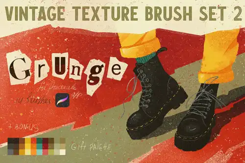 Vintage textured brushes. set 2. Grunge 9 vintage textured brushes. set 2. grunge 38656
