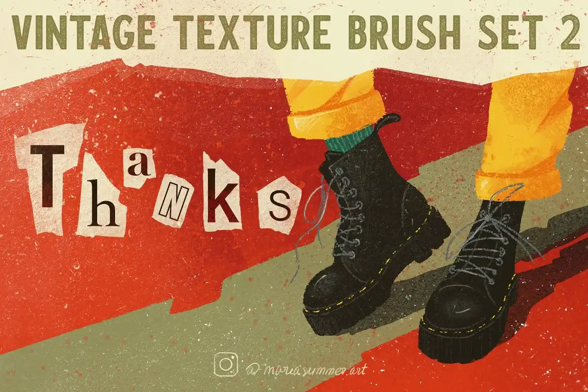 Vintage textured brushes. set 2. Grunge 7 vintage textured brushes. set 2. grunge (5) 41892
