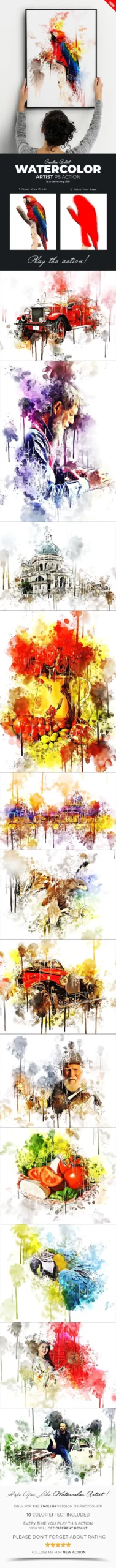Watercolor Artist Photoshop Action