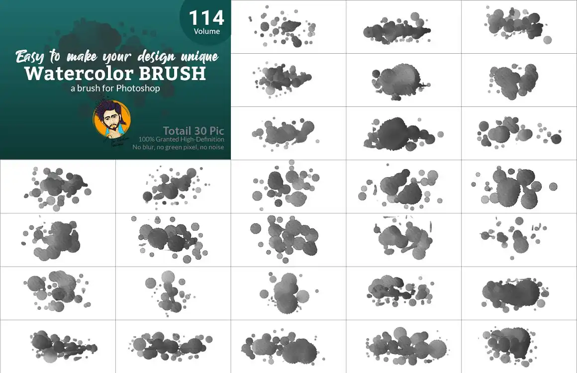 Watercolor Brush Bundle Vl 05 3 watercolor brush bundle vl 05 (10) 40170