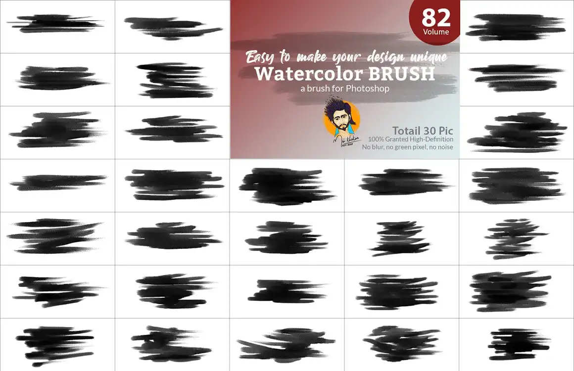 Watercolor Brush Bundle Vl 05 4 watercolor brush bundle vl 05 (12) 40109