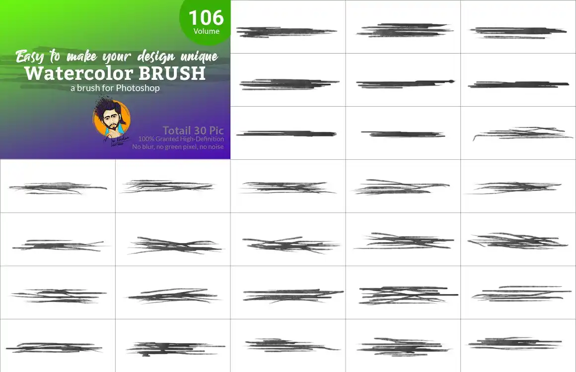 Watercolor Brush Bundle Vl 05 6 watercolor brush bundle vl 05 (4) 39445
