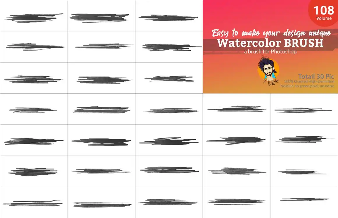 Watercolor Brush Bundle Vl 05 8 watercolor brush bundle vl 05 (5) 39157