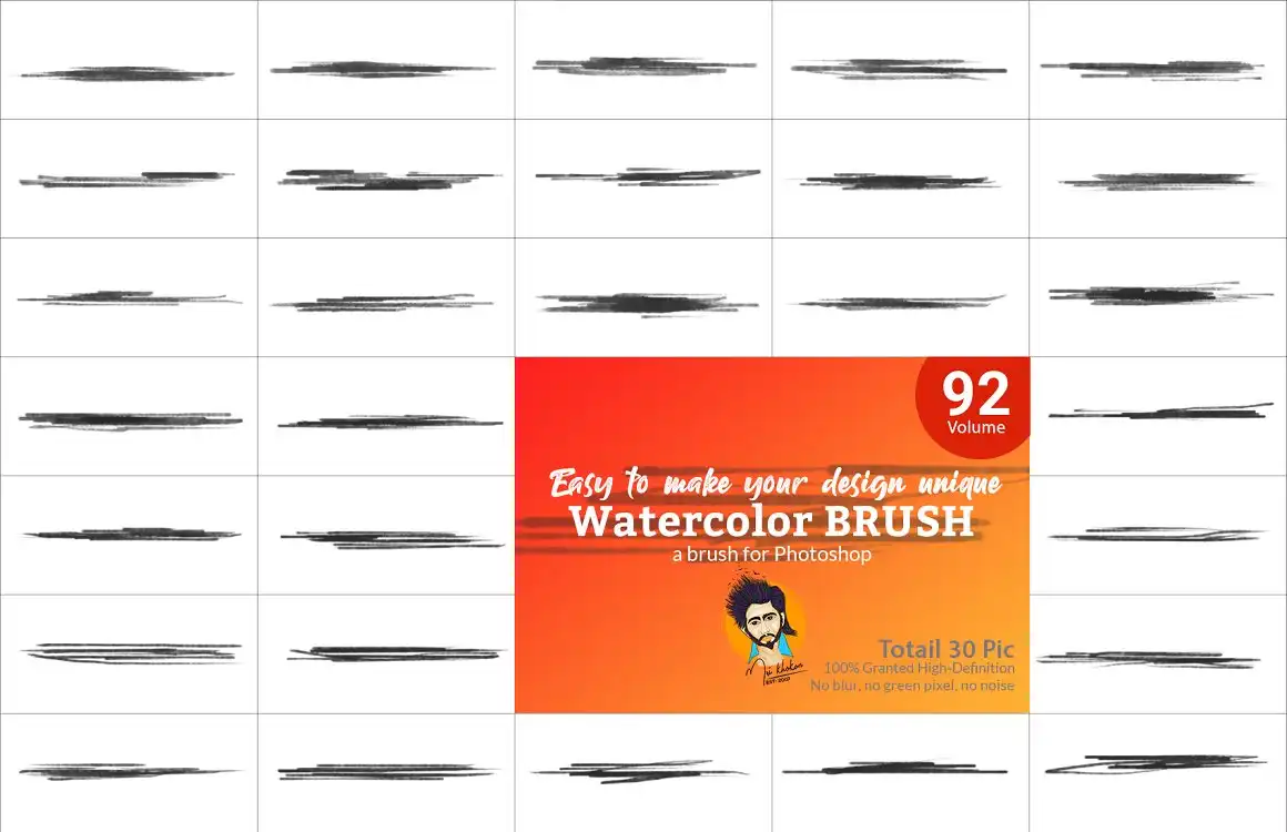 Watercolor Brush Bundle Vl 05 9 watercolor brush bundle vl 05 (6) 39092