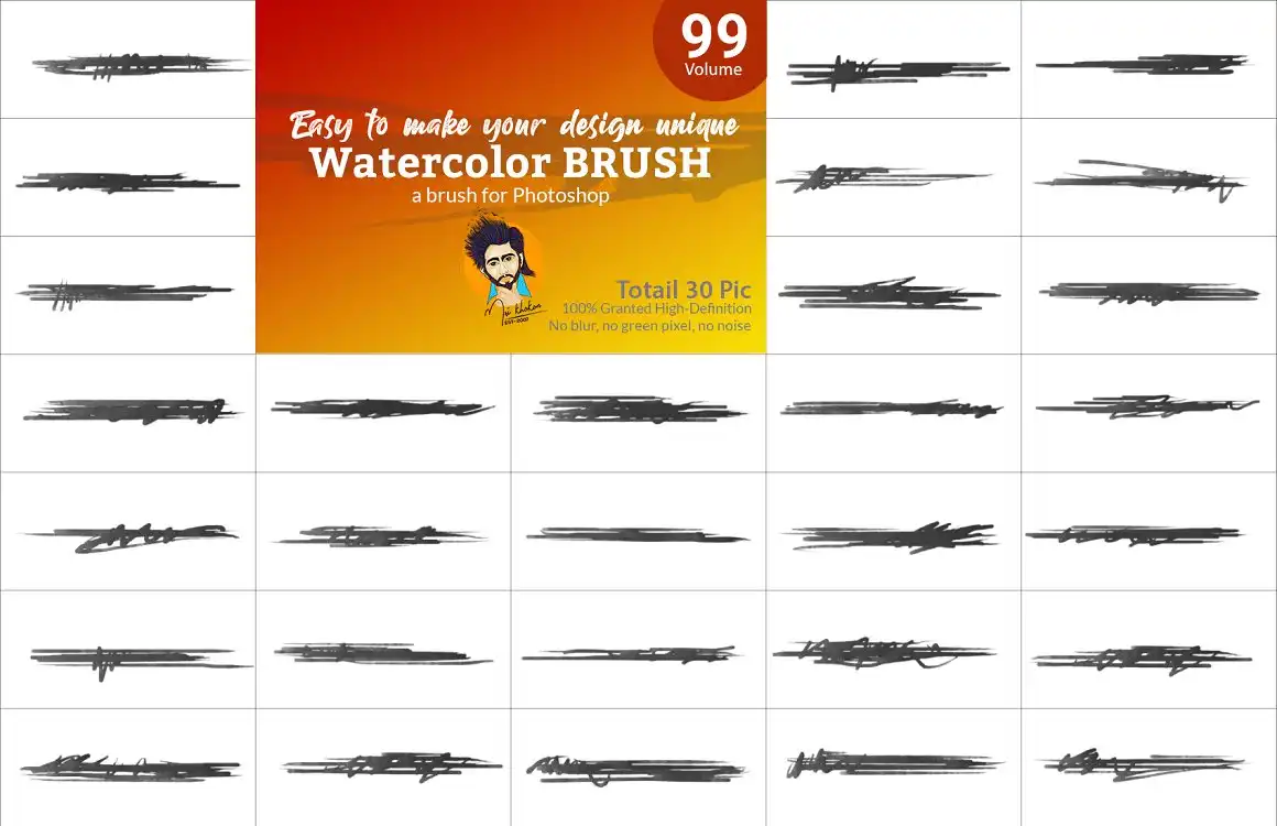 Watercolor Brush Bundle Vl 05 7 watercolor brush bundle vl 05 (8) 39439