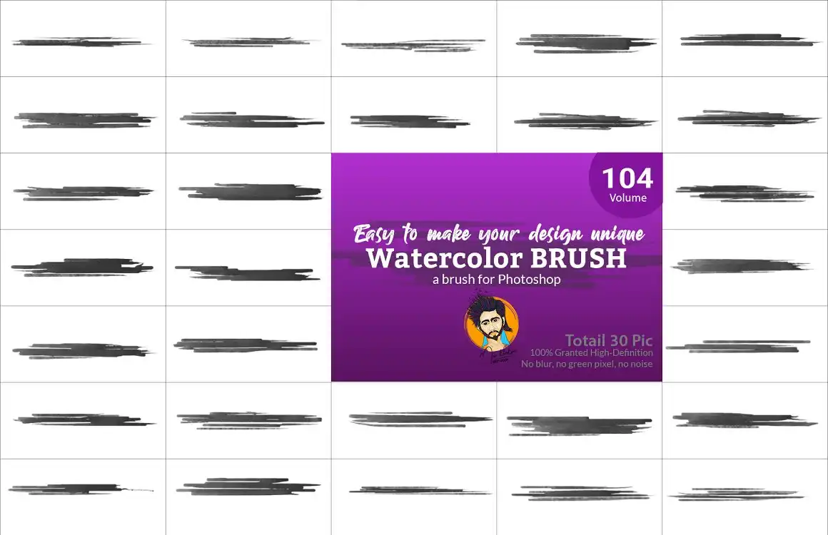 Watercolor Brush Bundle Vl 05 10 watercolor brush bundle vl 05 (9) 39090