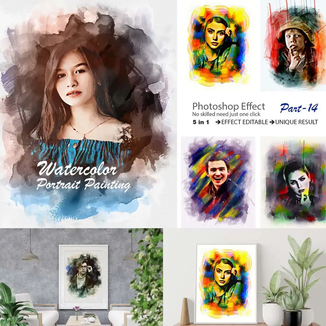 Watercolor Portrait Painting Effect
