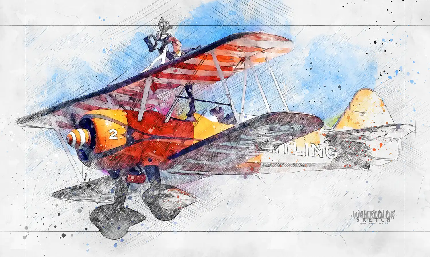 Watercolor Sketch Photoshop Action 13 watercolor sketch photoshop action (3) 34937