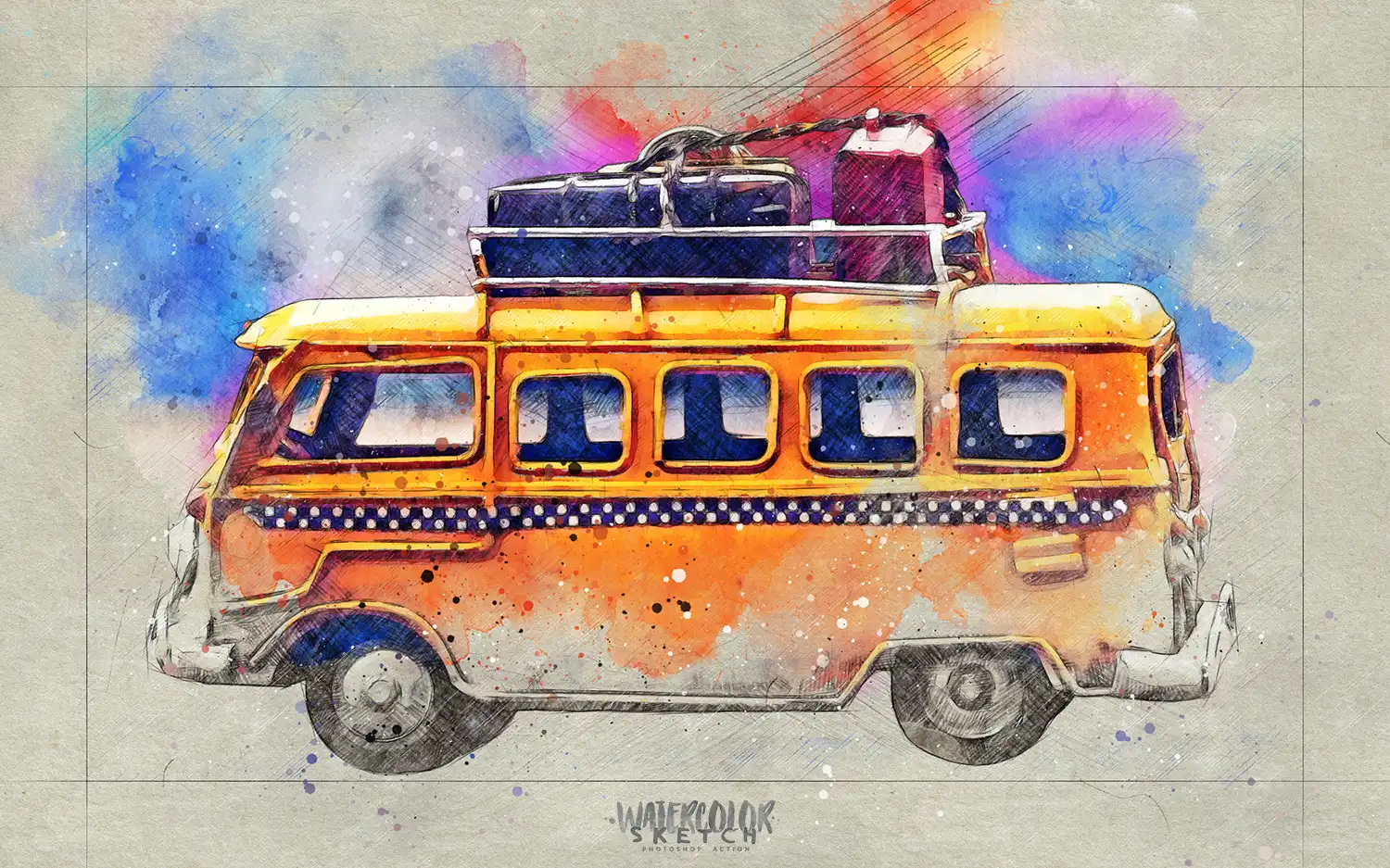 Watercolor Sketch Photoshop Action 10 watercolor sketch photoshop action 35088