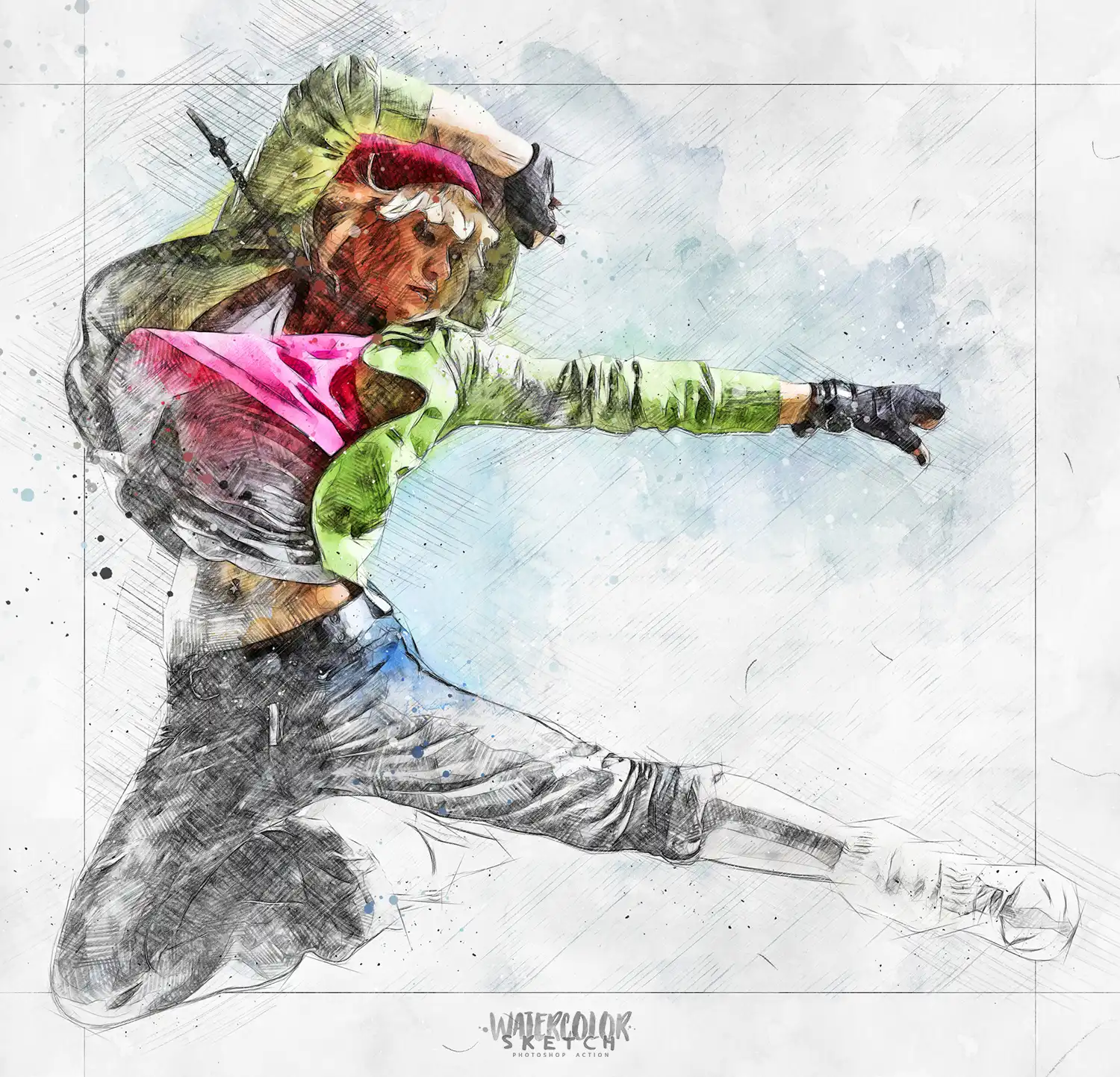 Watercolor Sketch Photoshop Action 9 watercolor sketch photoshop action (5) 35116