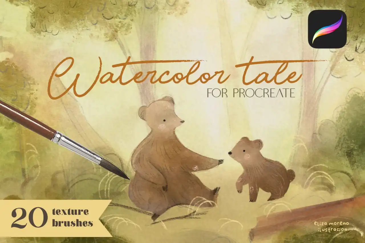Watercolor Tale Brushes for Procreate
