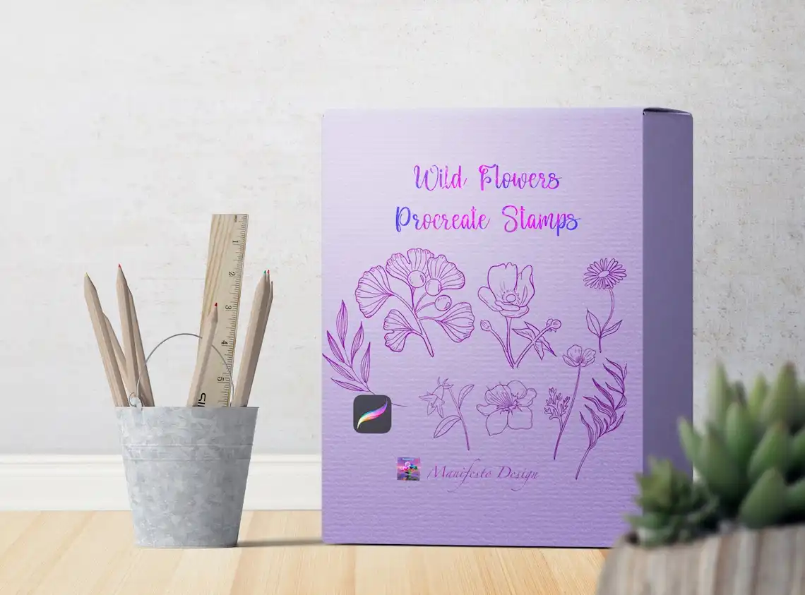 Wild Flower Stamps Procreate Bundle V 4 6 wild flower stamps procreate bundle v 4 (2) 39853