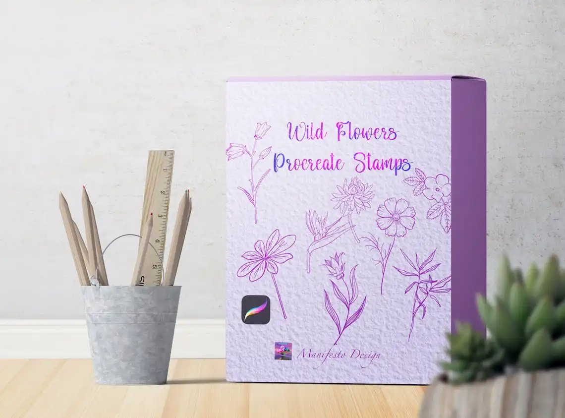 Wild Flower Stamps Procreate Bundle V 4 3 wild flower stamps procreate bundle v 4 (3) 40214