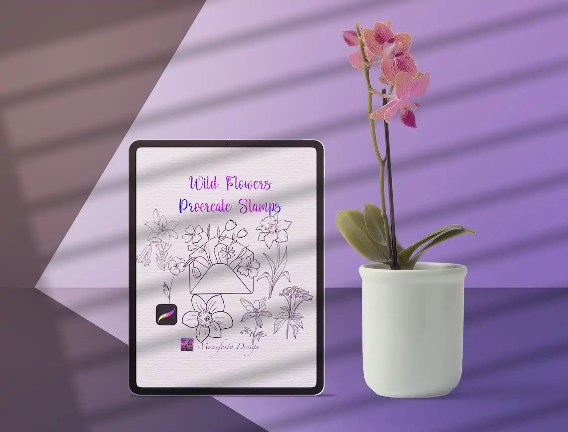 Wild Flower Stamps Procreate Bundle V 4 9 wild flower stamps procreate bundle v 4 (4) 39602