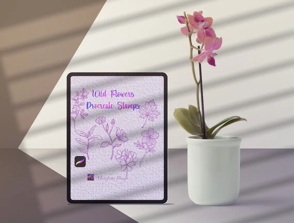 Wild Flower Stamps Procreate Bundle V 4 5 wild flower stamps procreate bundle v 4 (5) 39905