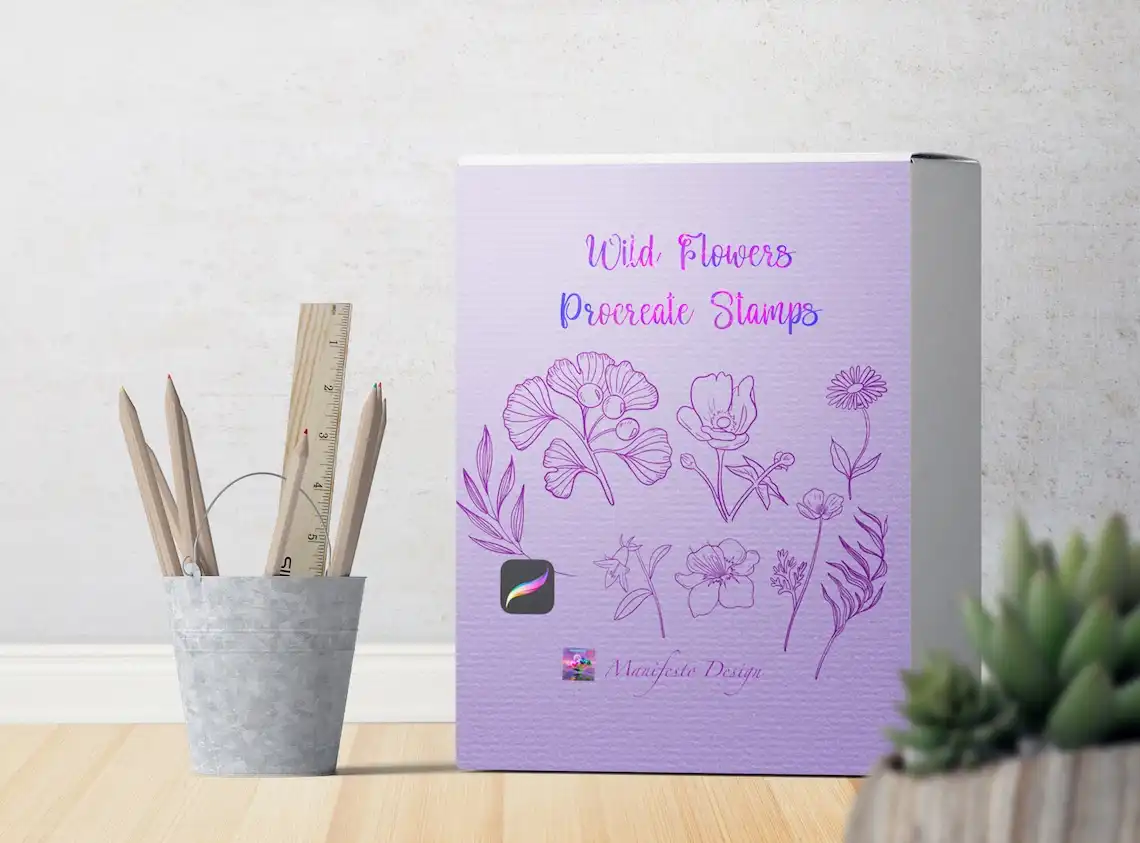Wild Flower Stamps Procreate Bundle V 4 7 wild flower stamps procreate bundle v 4 (7) 39834