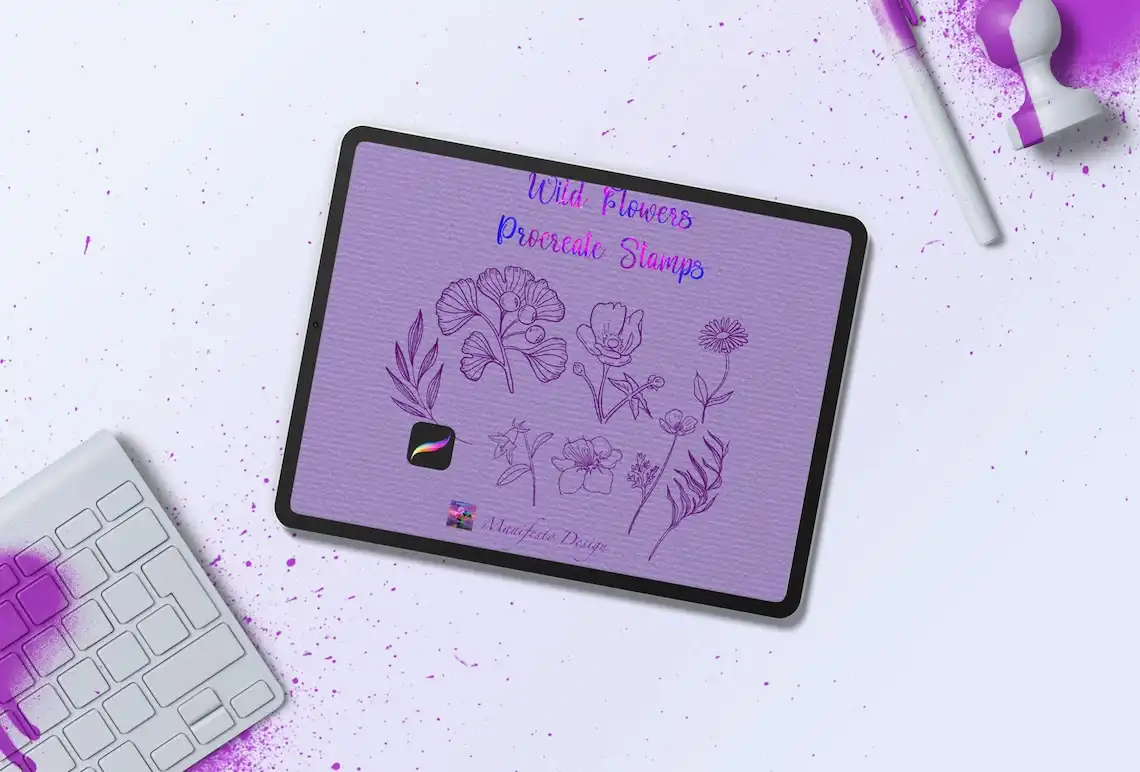 Wild Flower Stamps Procreate Bundle V 4 4 wild flower stamps procreate bundle v 4 (8) 40118