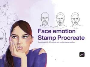 10 face emotion stamps procreate 48808