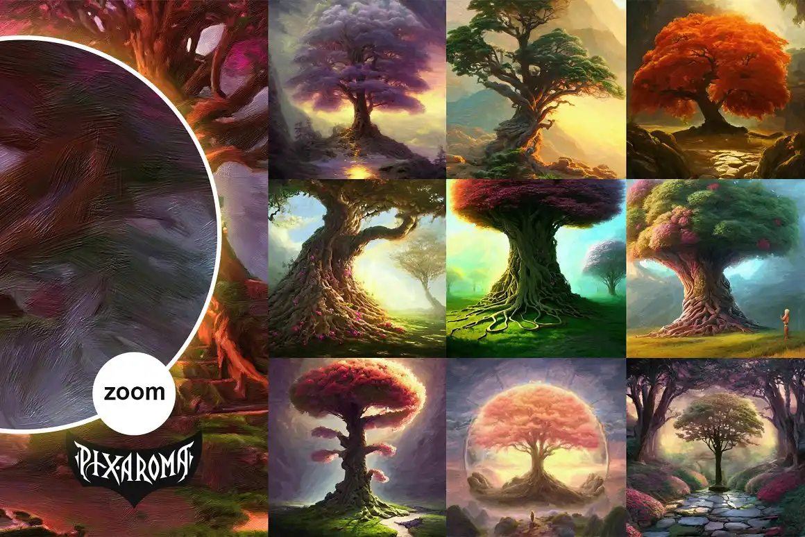 100 Fantasy Trees - Oil Painting Art 12 100 fantasy trees oil painting art (4) 49432
