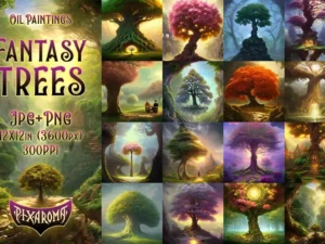 100 fantasy trees oil painting art 49501