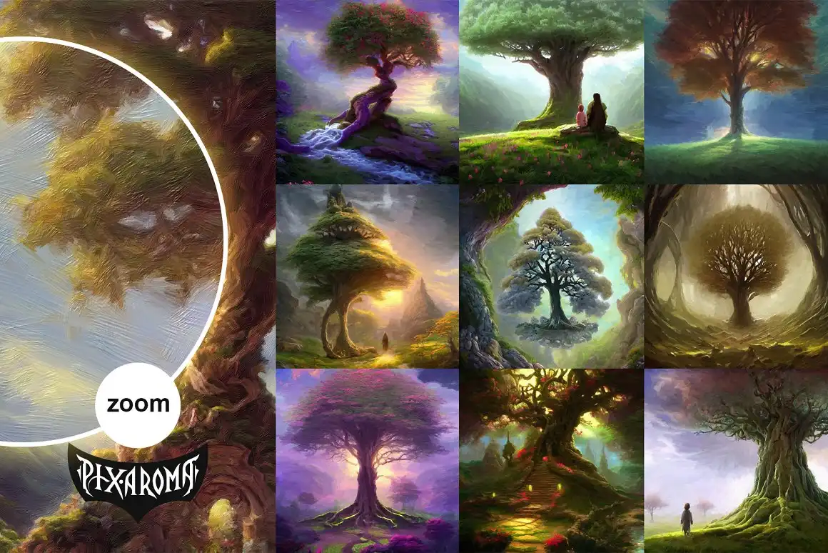 100 Fantasy Trees - Oil Painting Art 15 100 fantasy trees oil painting art (6) 49407