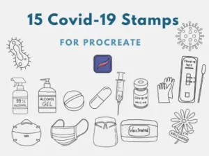 15 procreate stamps covid 19 52344